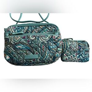 Vera Bradley Teal Paisley Crossbody Bag Set